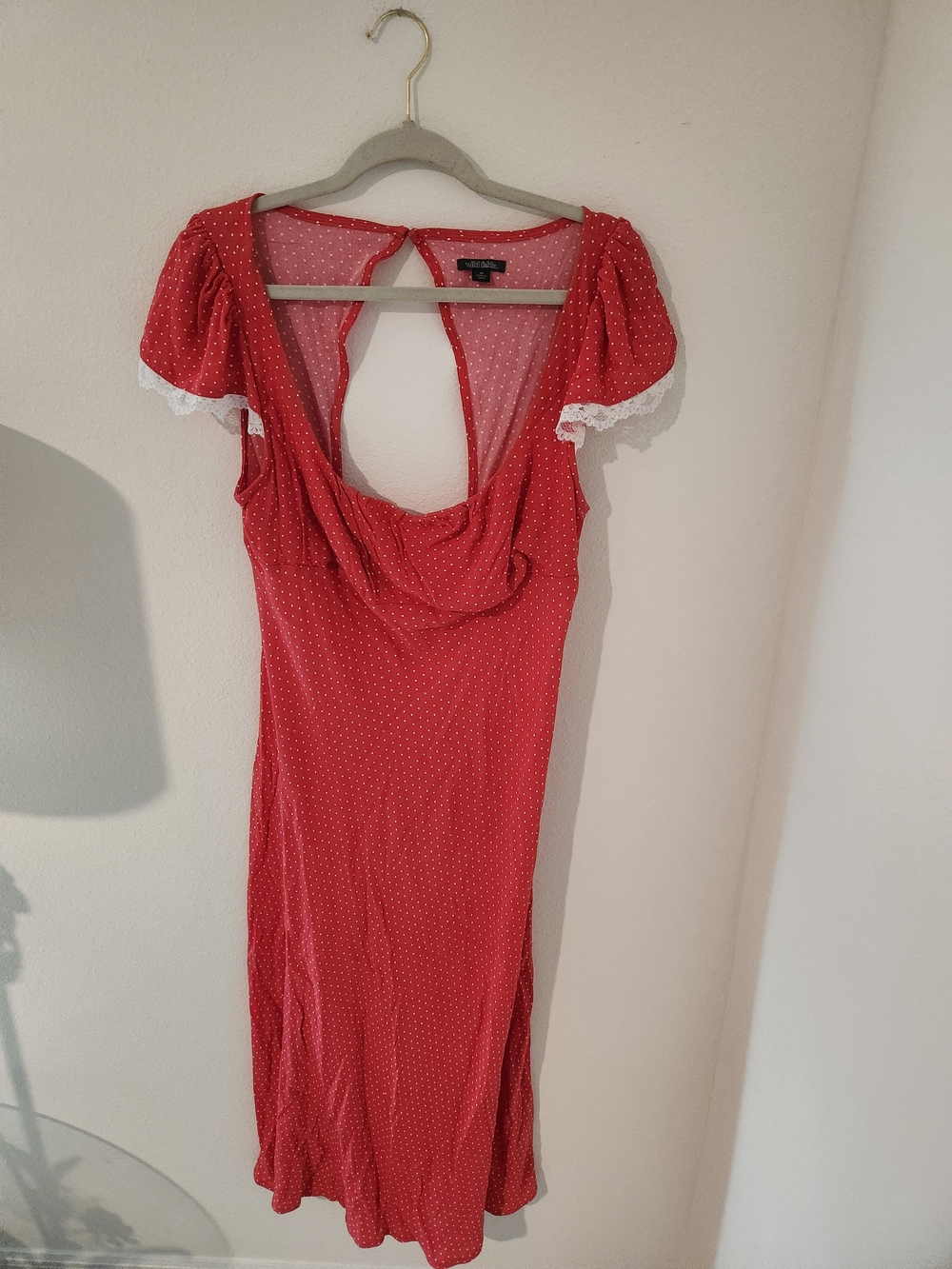 wild fable Red Polka Dot Backless Midi Dress